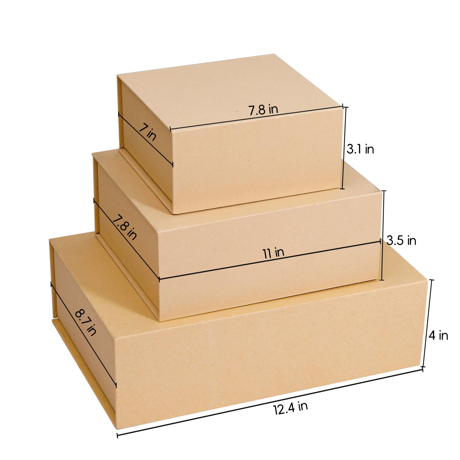 Amazon.com: Rsgift Foldable Gift Box with Lid, 11x7.8x3.5 Inches